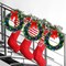 12 Inch Christmas Wreath with Red Bow Bulk Outdoor Lighted Christmas Wreath Artificial for Home Window Kitchen Indoor Christmas Holiday Decoration(Green,10 Sets)